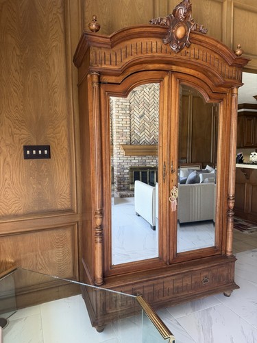 Antique french door mirrored - french, 2-door