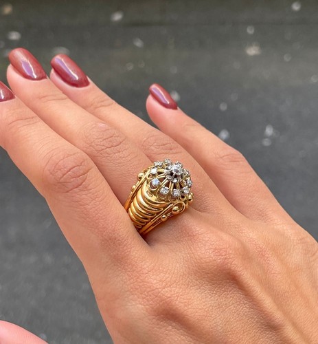 Bague dôme jaune - jaune, k