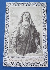 SUPERB ANTIQUE PIOUS IMAGE KNIFE 19TH CENTURY LACE ED. E. DILDO HOLY CARD