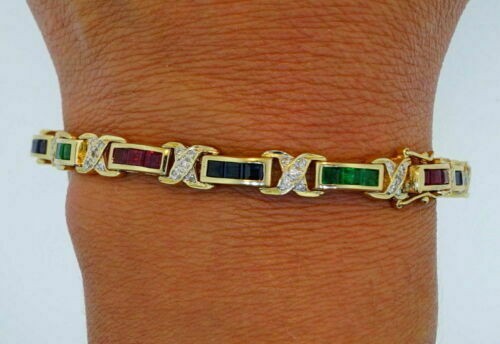 Bracelet tennis jaune 14 - bracelet,