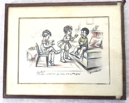 Vintage gravure germaine - vintage,