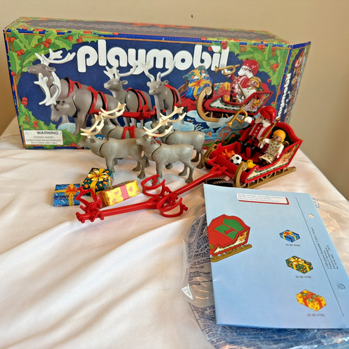 2000 playmobil santa - playmobil, sleigh