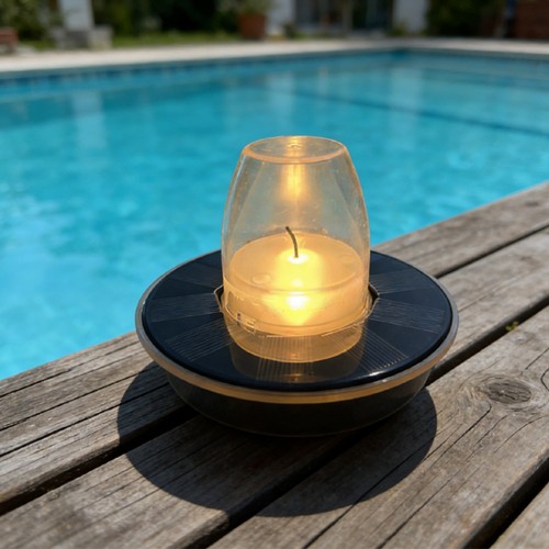 Lampe bougie solaire flottante - bougie,