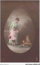 AIMP1-0071 - CHILD - one woman and one child - two rabbits