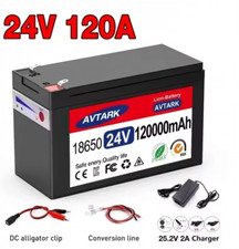 24V LiFePO4 120Ah Battery Pack 120Ah Built-in BMS Charging Batteries