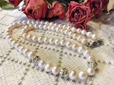 Collier perles culture blanc