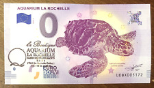 2018 LA ROCHELLE AQUARIUM TORTUE + TAMPON BILLET 0 EURO SOUVENIR BANKNOTE MONEY