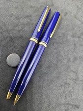 Montblanc Generation Blue Gold Plated Ballpoint Pen & Pencil Set