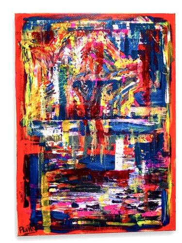 Mon soleil tableau abstrait - soleil,