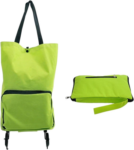Sac roulettes pliable - roulettes, vert