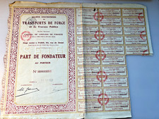 Part de Fondateur – S.E.T.F. 1921 – Titre Ancien Français N°457 – Rare et Authen