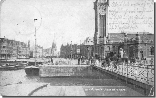 Cpa ostende place la gare - la,