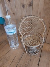 Antique Rattan Wicker Chair for Doll Emmanual Style 30 cm