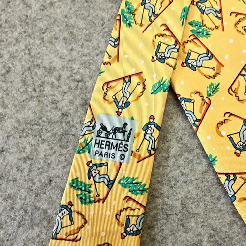 Hermes tie ski sport yellow - hermes,