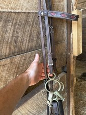 Race Bridle All Leather W/Reins, Nose Band & (4 ring HS Germany Elevator D-bit)