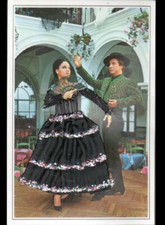 BALEARES (MALLORCA / ESPAGNE) DANSEUSE FLAMENCO avec robe brodée + tissus 1980