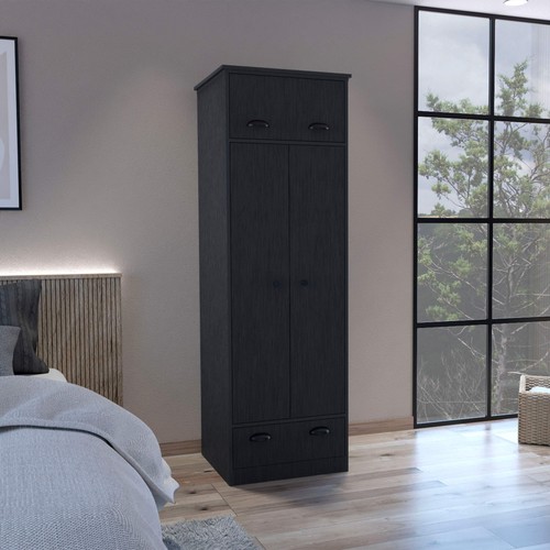 Black armoire with - 1, drawer