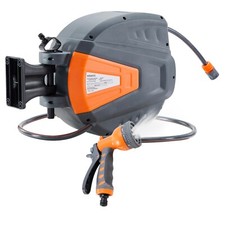 AREBOS Enrouleur Télescopique Automatique de Tuyau d'arrosage avec Tuyau 30 m