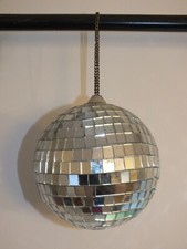 + 1 small faceted glass mirror ball, diameter 11.5cm Disco, 80's +