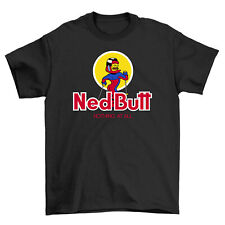 Ned Butt - Bold and Unbullievable! Funny T-shirt featuring a red bull bullfighte