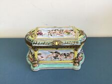 Antique Capodimonte 19th century Capo di Monte porcelain box with putti decor