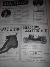 DELAUGERE CLAYETTE + shoe BISET + JOURNALc advertising paper ILLUSTRATION 1910 co
