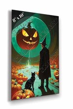 Halloween, un sorcier, un chat