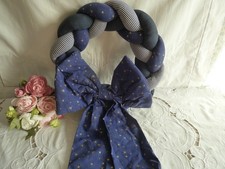 couronne tissu bleu étoiles