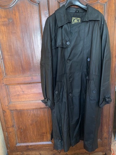 Manteau long cuir - , véritable