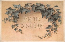 Old postcard fantasy - sincere friendship - ivy garland 