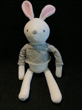 Doudou peluche lapin blanc