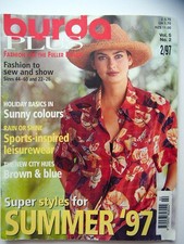 Burda Plus 1997 summer, vintage plus size sewing patterns, in English