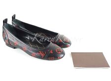 AUTH LOUIS VUITTON MONOGRAM RED INFRAROUGE NEW REVIVAL BALLERINA FLAT SHOES 7 US