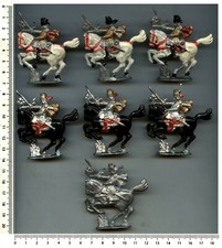 Moulé en plomb plein : HUSSARD PRUSSIEN à cheval guerre de 7 ans - 7 pcs	