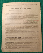 SUPPLY - MEAT RATIONING - BUTCHER CONSUMERS 1942