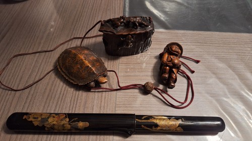 Ensemble netsuke kiseru et - ensemble, netsuke,