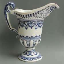 Rouen earthenware - ewer / Hanap - Lambrequin decor - 18th century
