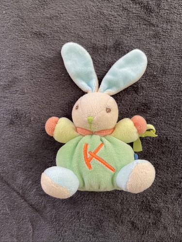 Mini doudou lapin bleu - mini, rouge