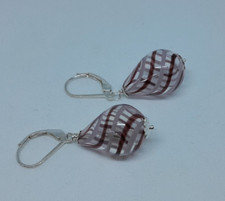 boucles d'oreille en verre de murano et argent 925 création unique