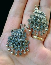 Oaxaca Filigree Chandelier Frida Kahlo Snail 925 Sterling Silver Dangle Earrings