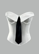 Bustier blanc femme avec col
