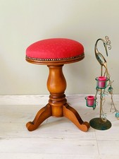 Tabouret de piano ancien rond, réglable en hauteur