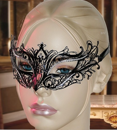 Masque venitien rosa - masque, main