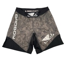 Bad Boy Fight Shorts Legacy II Size L Gray Camo MMA Boxing AOP Graphic Mens