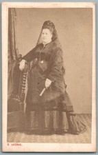 CDV 1870 Spain Woman with Mantilla. Photo Areñas Barcelona. Spain Women's Photo