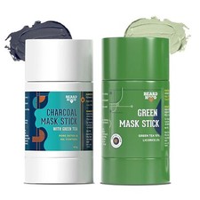 Combiné bâton de masque facial au charbon de bois et bâton de masque en argil...