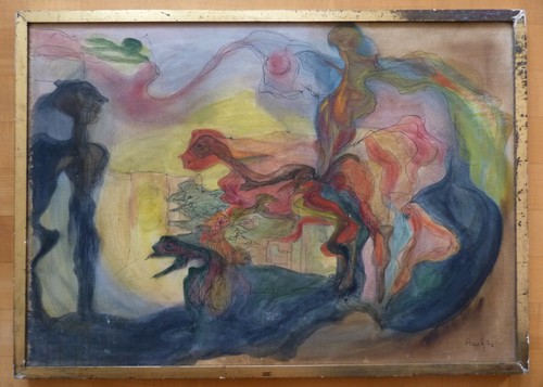 Composition surrealiste huile - surrealiste,