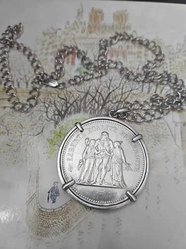 Collier argent massif avec - collier,