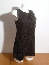 🌼 Tunique/ Top Marron en Soie et Coton sans manches- Taille 34/36- Dondup