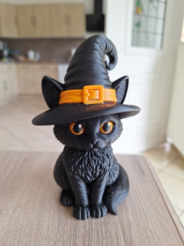 Statuette figurine chat noir